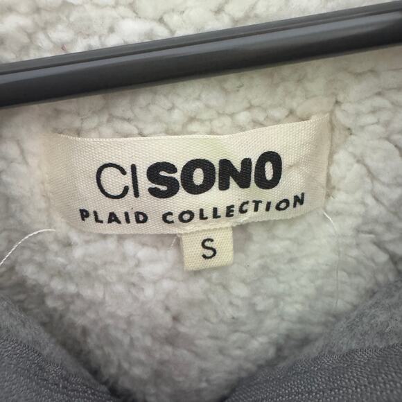 Ci Sono Plaid Button Up Zip Hooded Flannel Jacket US Women's S - Picture 3 of 6